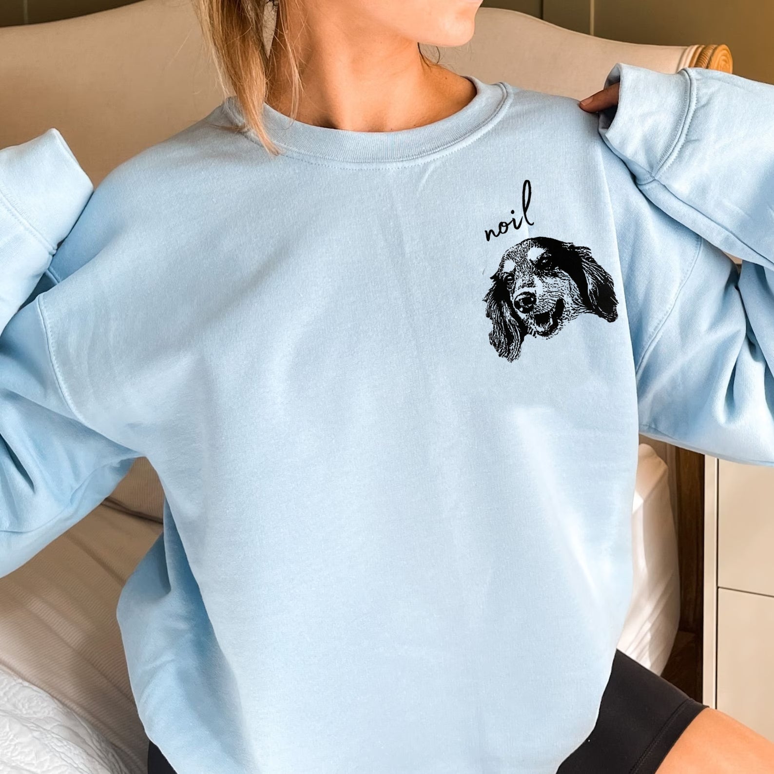 犬/猫/ペット/子供の写真 アバター を入れたカスタマイズされた長袖スウェットシャツ - Fallook