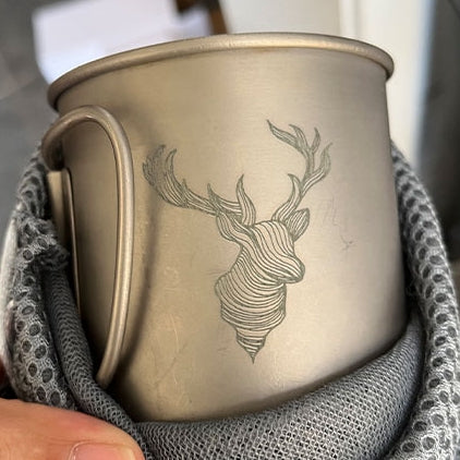 カスタム刻印されたチタンカップ 登山 釣り お祝い 御祝 - Fallook