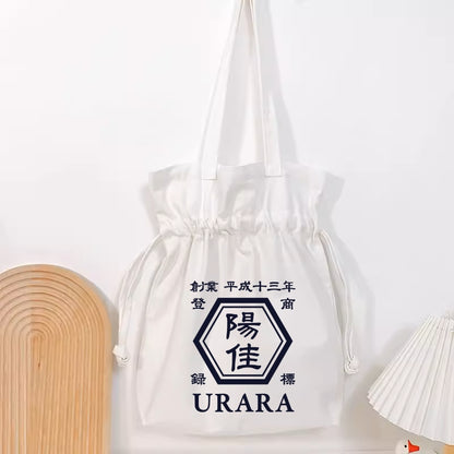 NEW ARRIVAL! オリジナルカスタマイズ【商店風】大容量の可愛いワンショルダーキャンバスバッグ