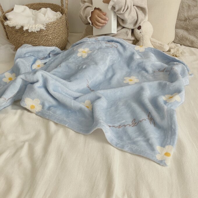 出産祝いに名前入り大判ブランケット★花柄（全2色）★ - Fallook