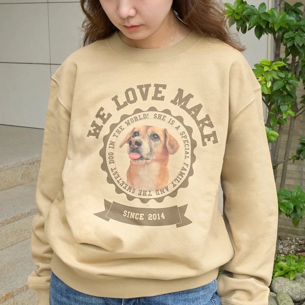 ❤️カスタマイズペット写真トレーナー 双面印刷する スウェット