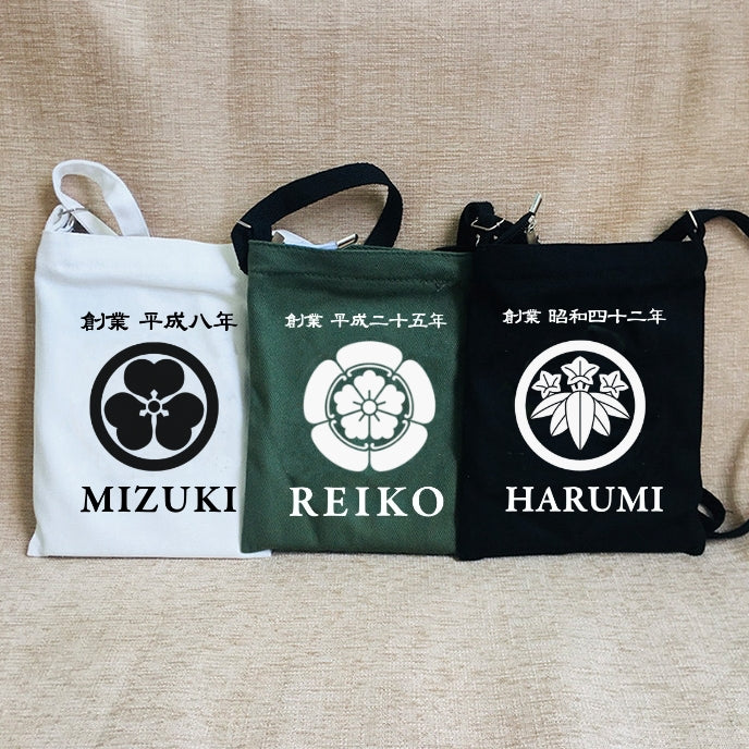 NEW ARRIVAL!☆商店風☆家紋· 家族 カスタマイズされたクロスボディキャンバス携帯電話ポーチ - Fallook