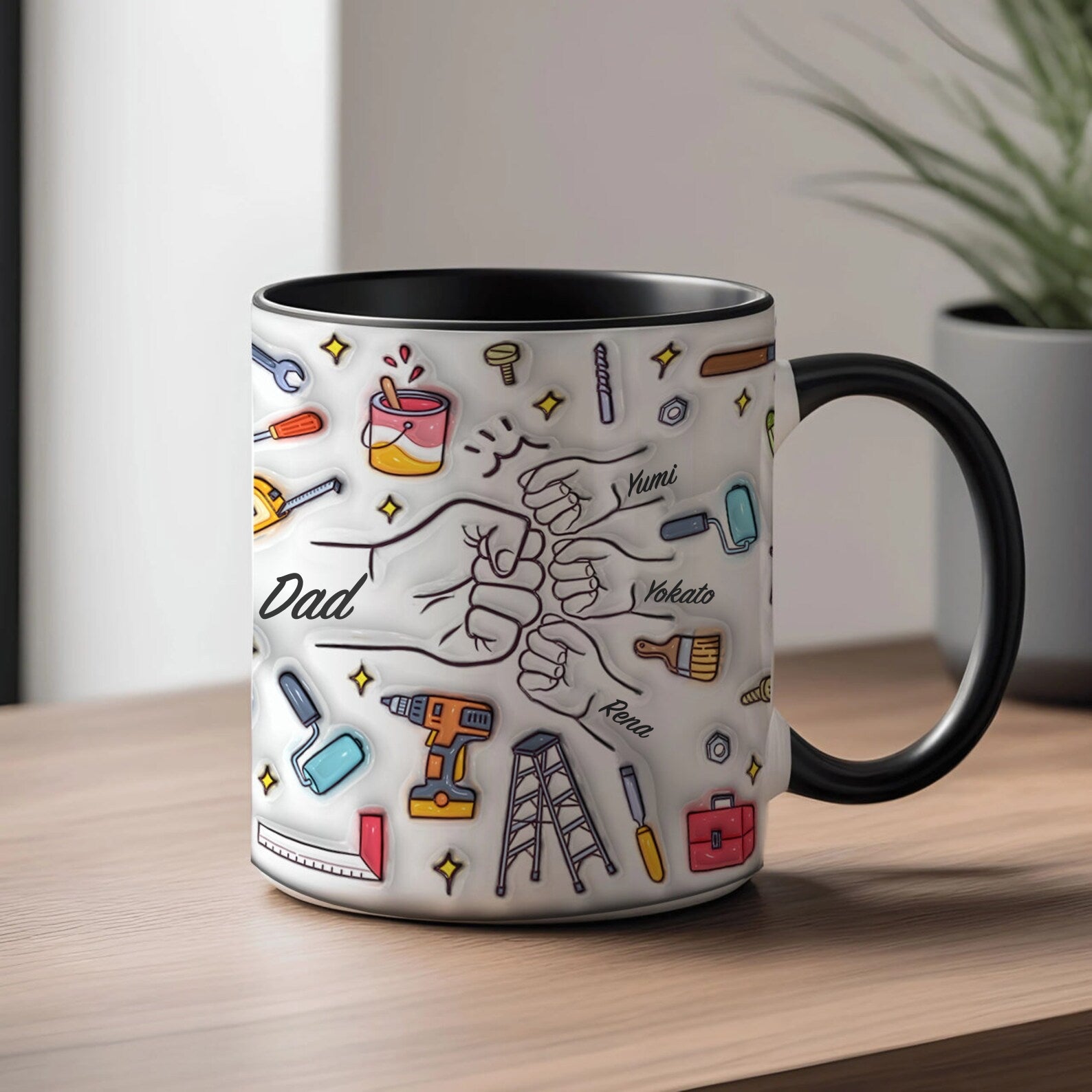 パーソナライズされたカスタム名 3D 膨張効果プリントマグパーム デコレーションシリーズ - Fallook