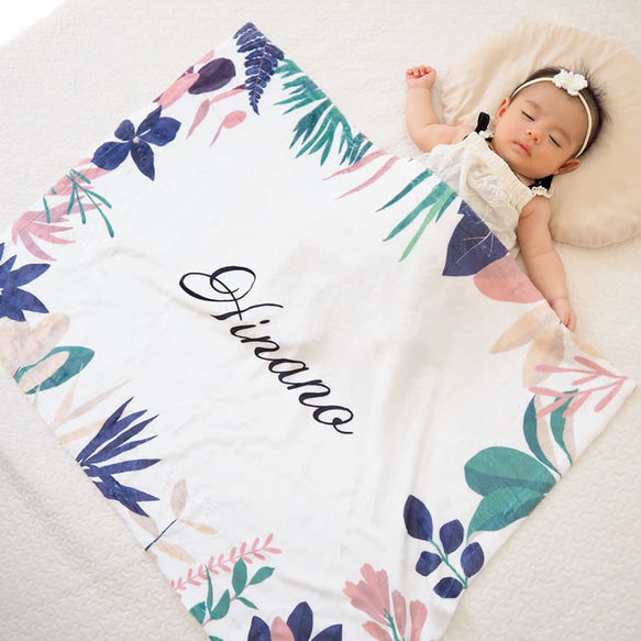出産祝い 女の子 名入れ 名前入りブランケット クッカレフティア - Fallook