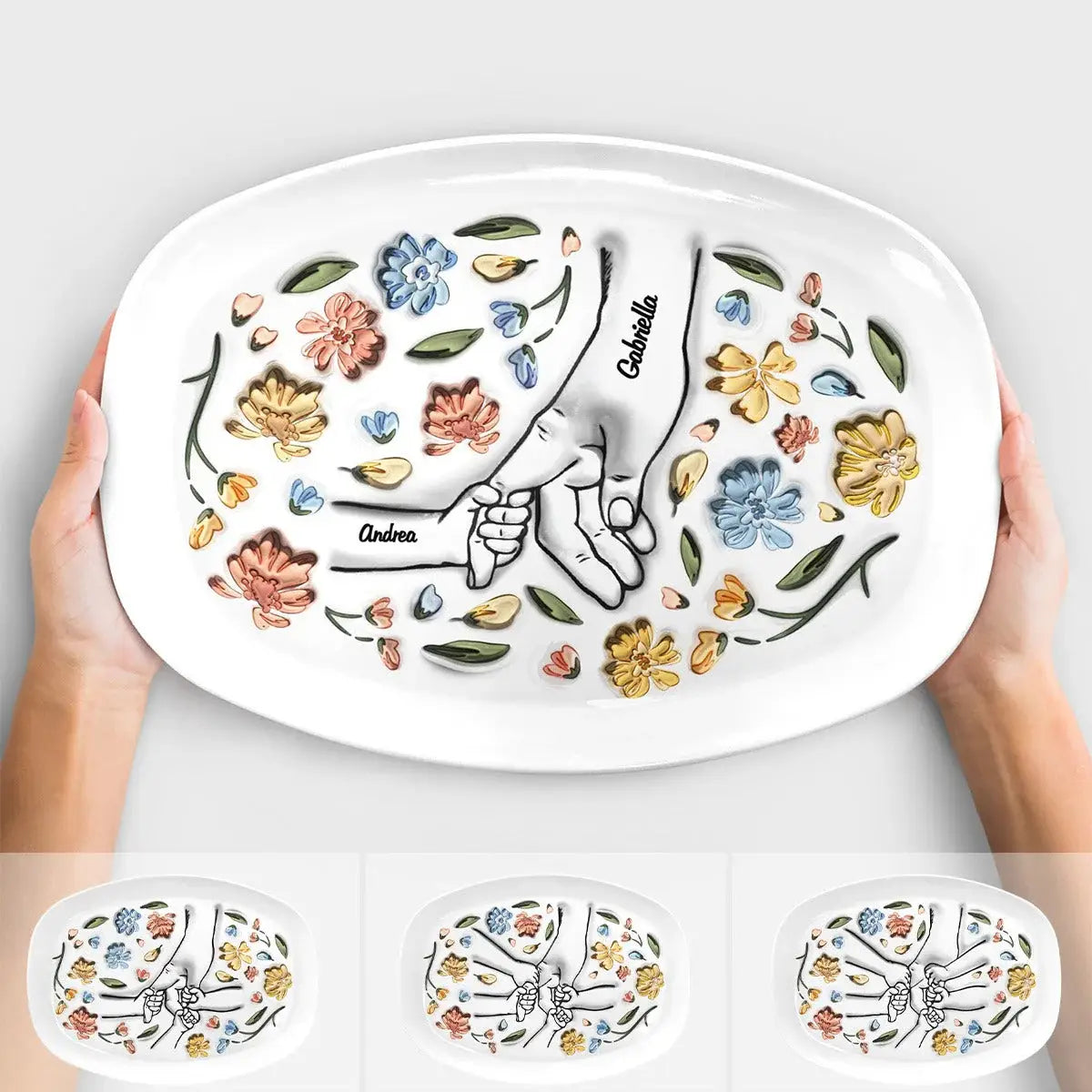 3D膨らませ効果プリントされた個性化されたプレート - 母親、おばあちゃんへの贈り物 - Fallook