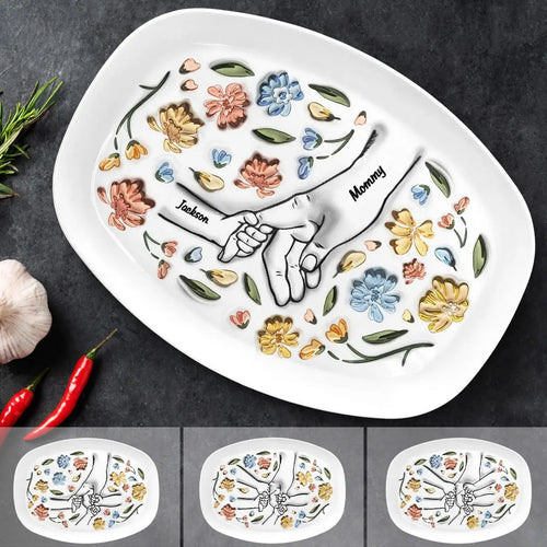 3D膨らませ効果プリントされた個性化されたプレート - 母親、おばあちゃんへの贈り物 - Fallook