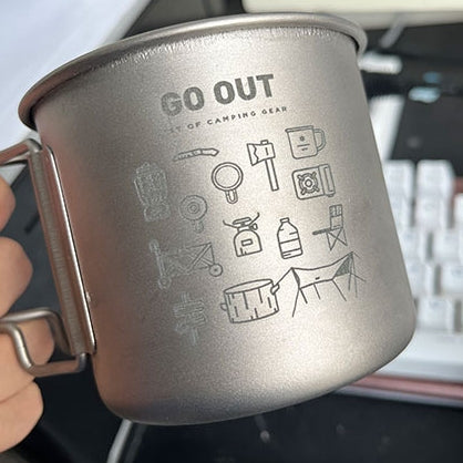 カスタム刻印されたチタンカップ 登山 釣り お祝い 御祝 - Fallook