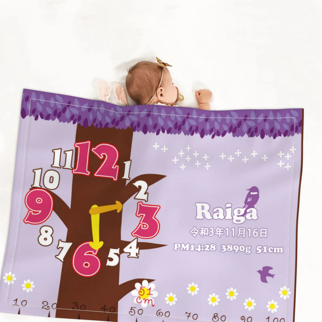 ブランケット|名入れ|誕生日ギフト|出産祝い|多色です|木のデザイン - Fallook