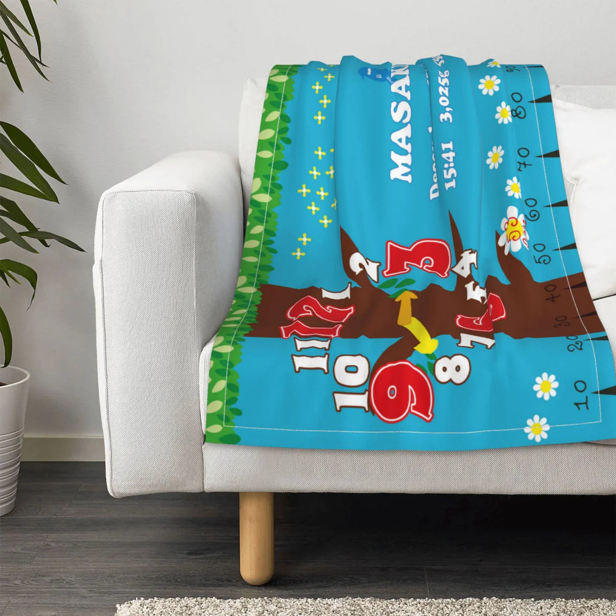 ブランケット|名入れ|誕生日ギフト|出産祝い|多色です|木のデザイン - Fallook