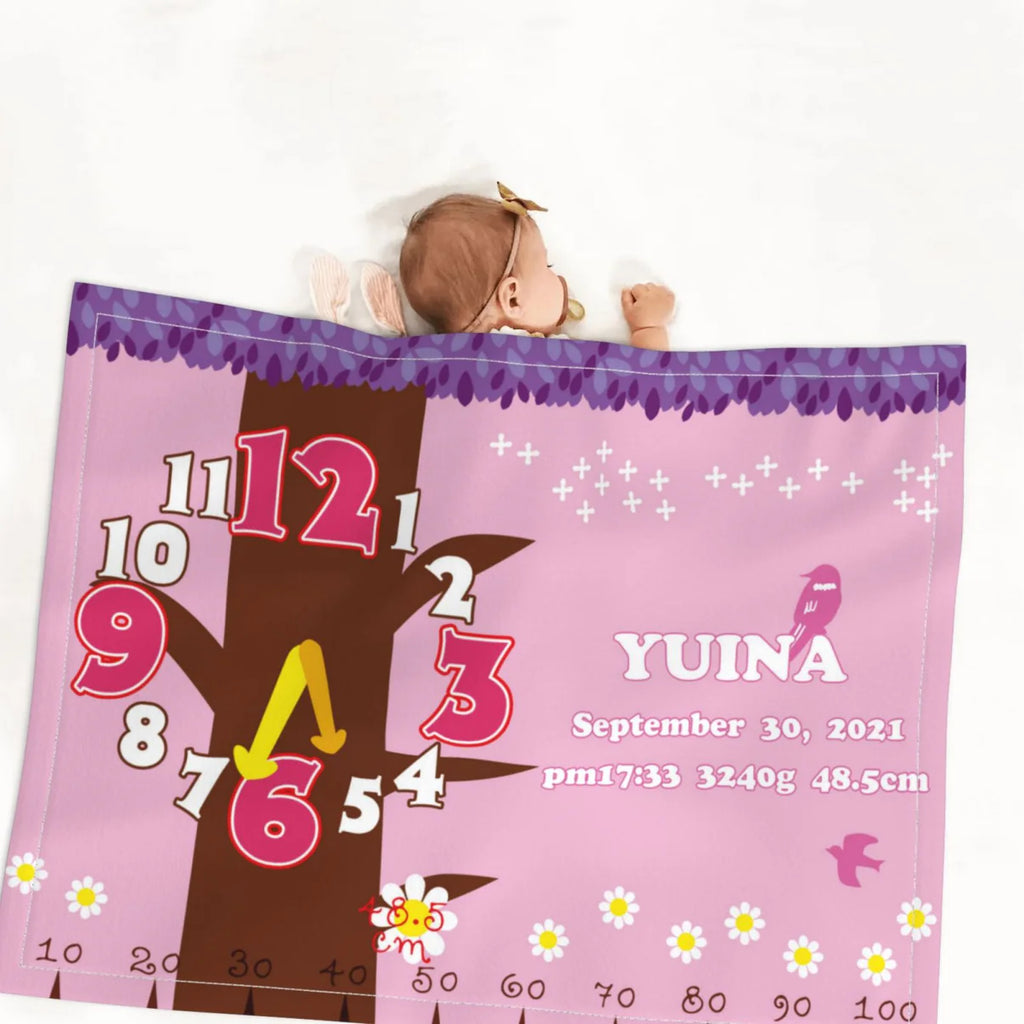 ブランケット|名入れ|誕生日ギフト|出産祝い|多色です|木のデザイン - Fallook