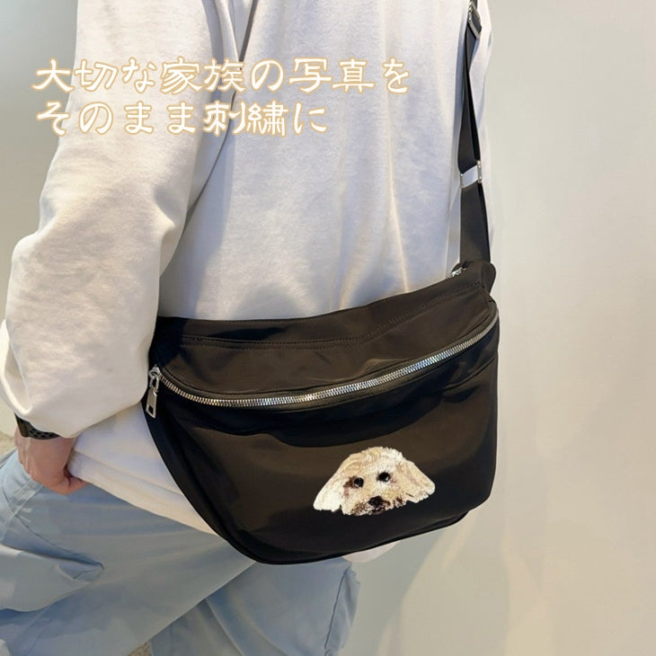 【うちの子刺繍バッグ】愛犬・愛猫写真から作る、リアル刺繍クロスボディバッグ
