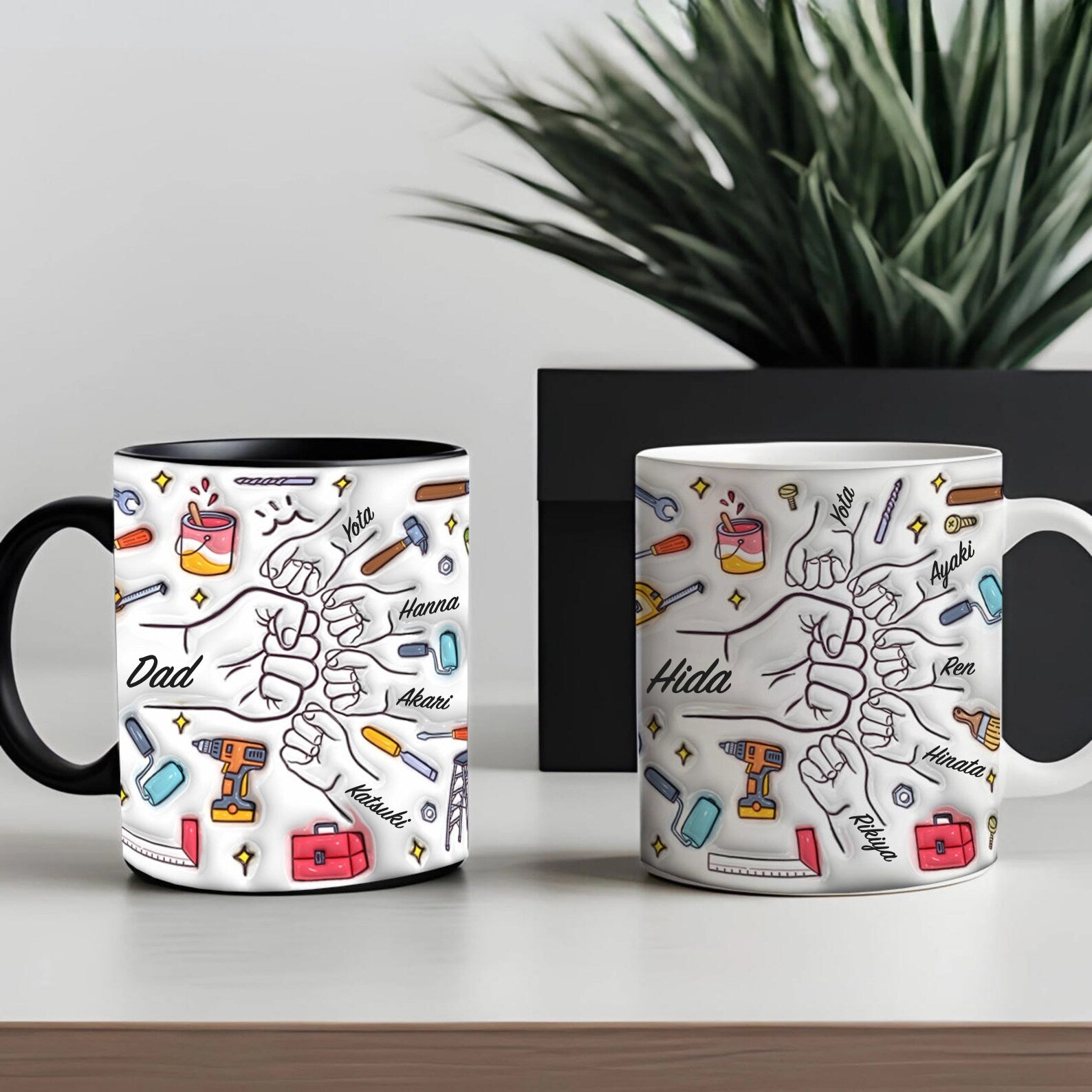 パーソナライズされたカスタム名 3D 膨張効果プリントマグパーム デコレーションシリーズ - Fallook