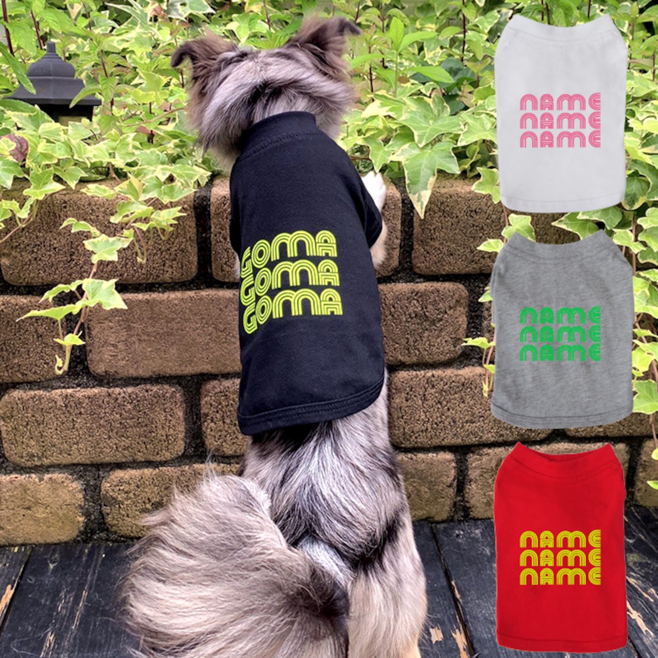 犬の名前が入った服をカスタマイズします 数行の名前です - Fallook