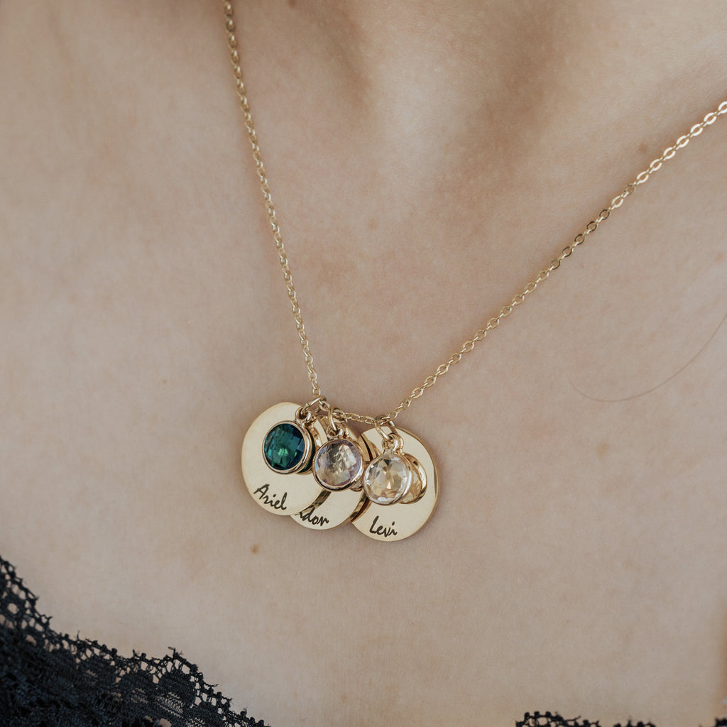 Birth Stone お母さんのためのパーソナライズされた誕生石ネックレス ネックレス