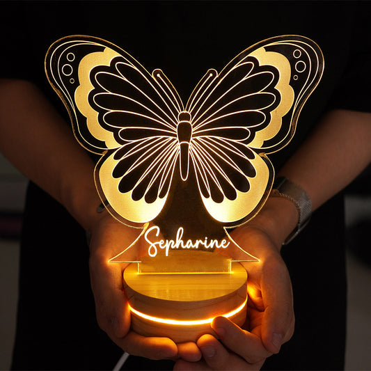 パーソナライズされた蝶の名前の装飾ライト