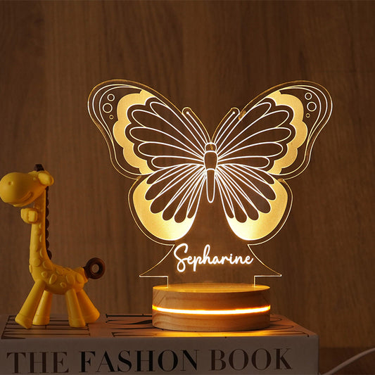 パーソナライズされた蝶の名前の装飾ライト - Fallook