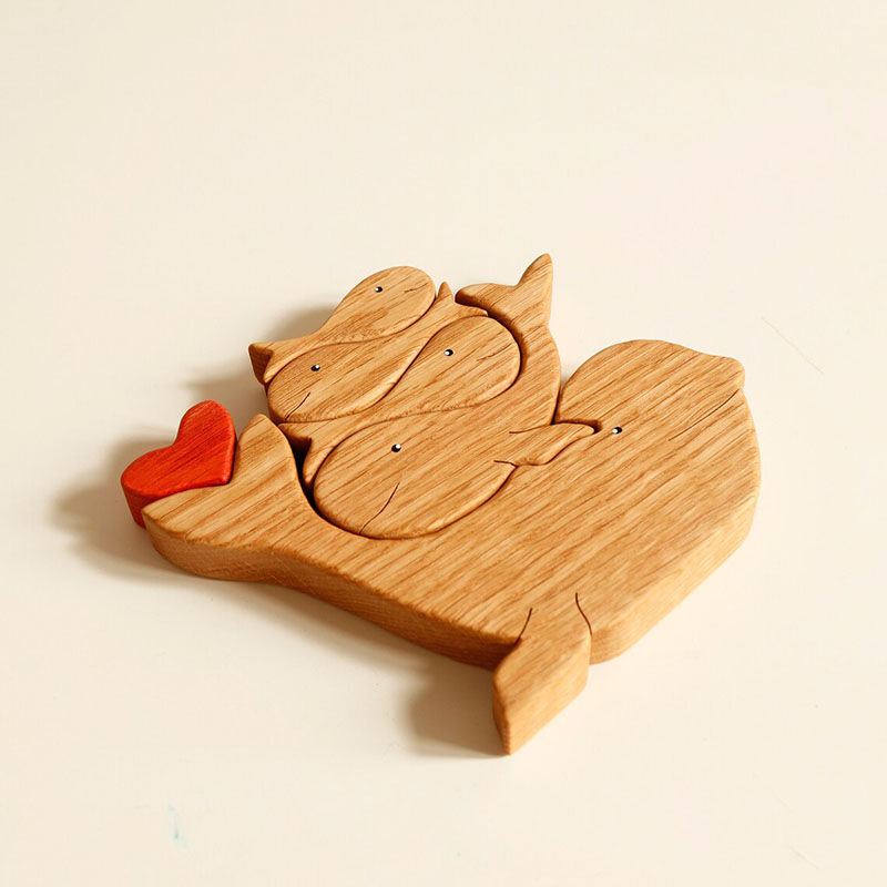 名入れ ウッド パズル 鯨 オブジェ 置物 インテリア