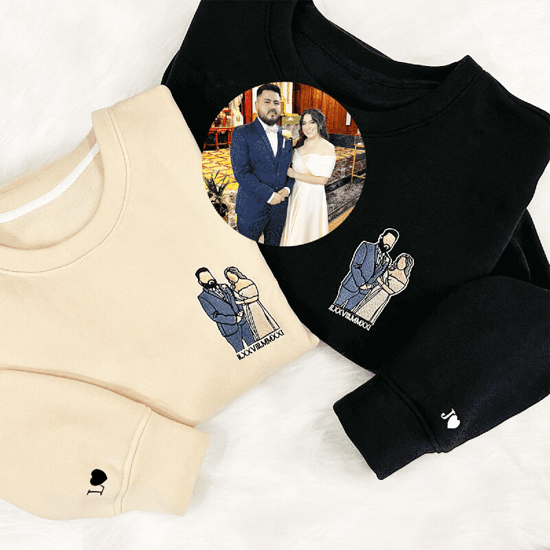 オリジナル イニシャル ローマ字 写真 刺繍 スウェット トレーナー