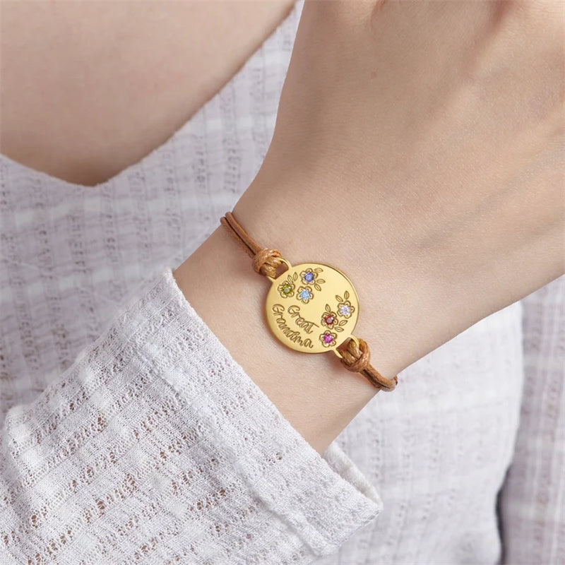 Birth Stone 誕生石 ブレス！パーソナライズされた母の誕生石ブレスレット