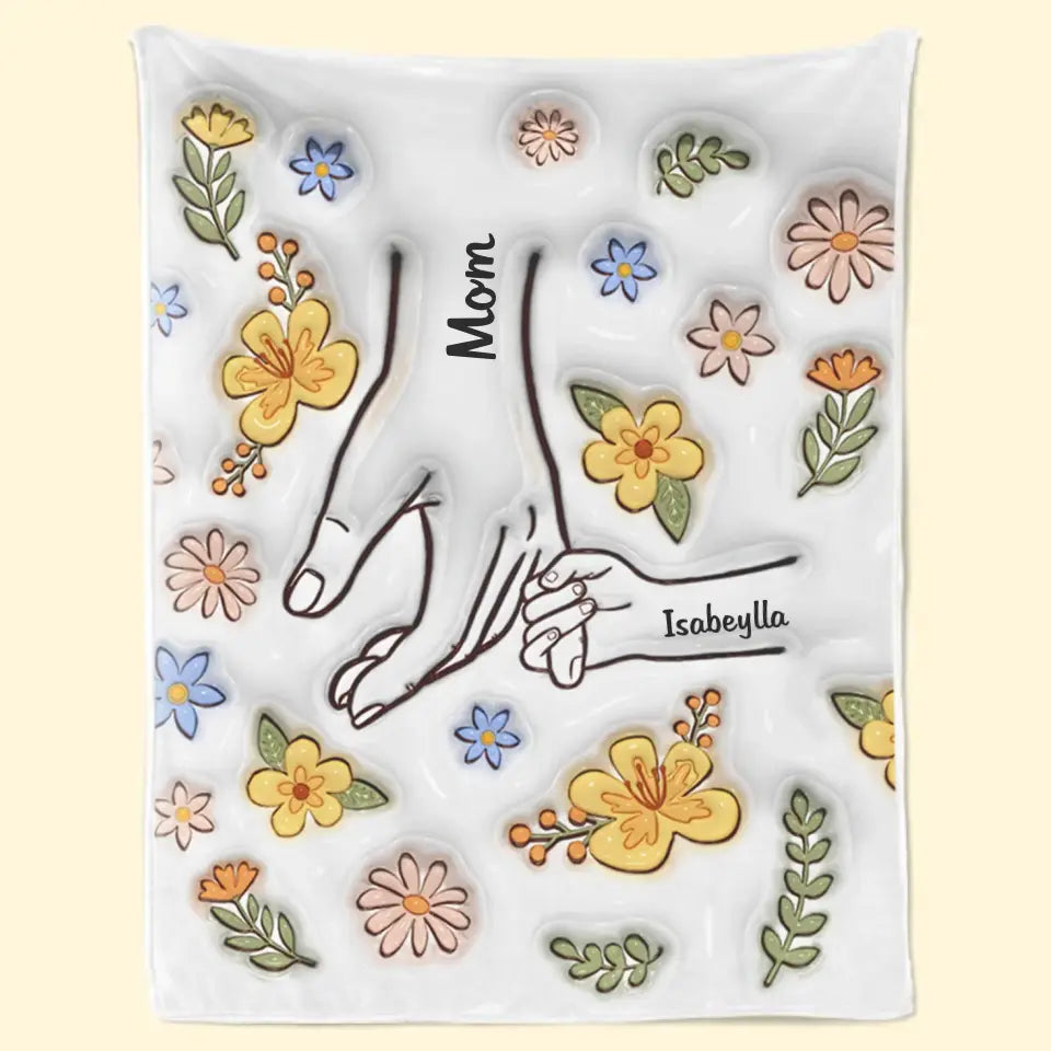 新発売！私たちはあなたを愛しています、ママ - ファミリー パーソナライズされたカスタム 3D インフレート効果プリントブランケット - Fallook