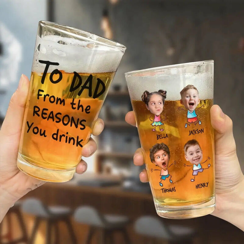 カスタマイズ 名入れ 写真いれ ビールジョッキ お父さん プレゼント From the reason you drink