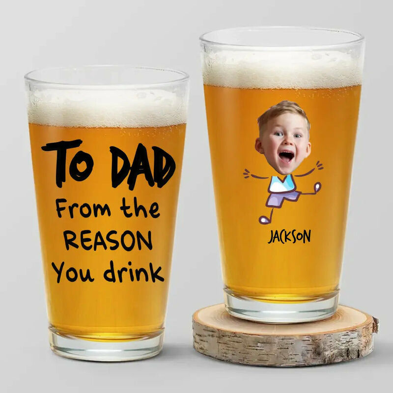 カスタマイズ 名入れ 写真いれ ビールジョッキ お父さん プレゼント From the reason you drink