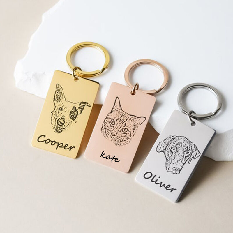 写真でつくるオリジナルキーリング（プレート1枚から) 長方形 - Fallook