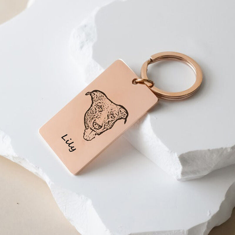 写真でつくるオリジナルキーリング（プレート1枚から) 長方形 - Fallook