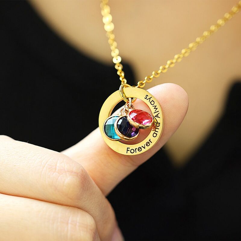 Birth Stone 誕生石 メッセージ刻印 ネックレス オリジナル