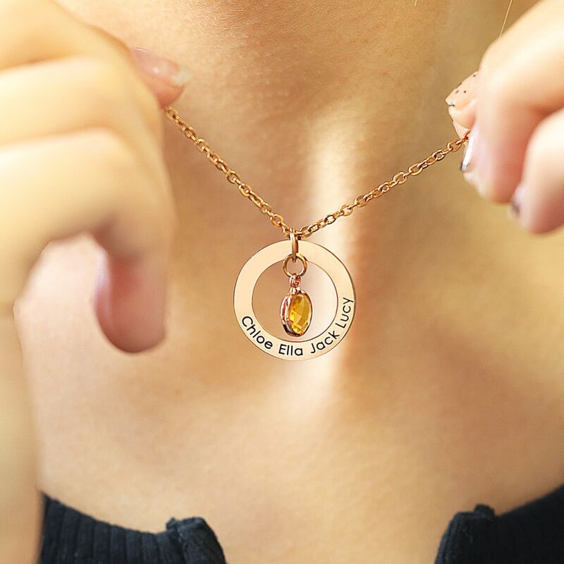 Birth Stone 誕生石 メッセージ刻印 ネックレス オリジナル