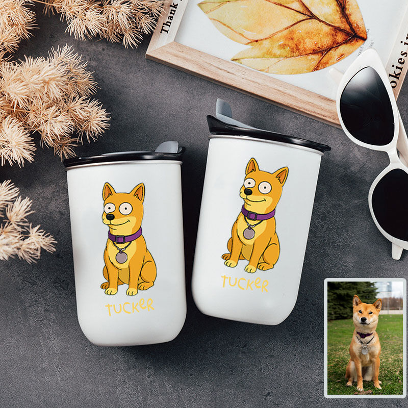 カスタム名入りの愛らしいペット愛好家向けのギフト 写真入りワインタンブラー