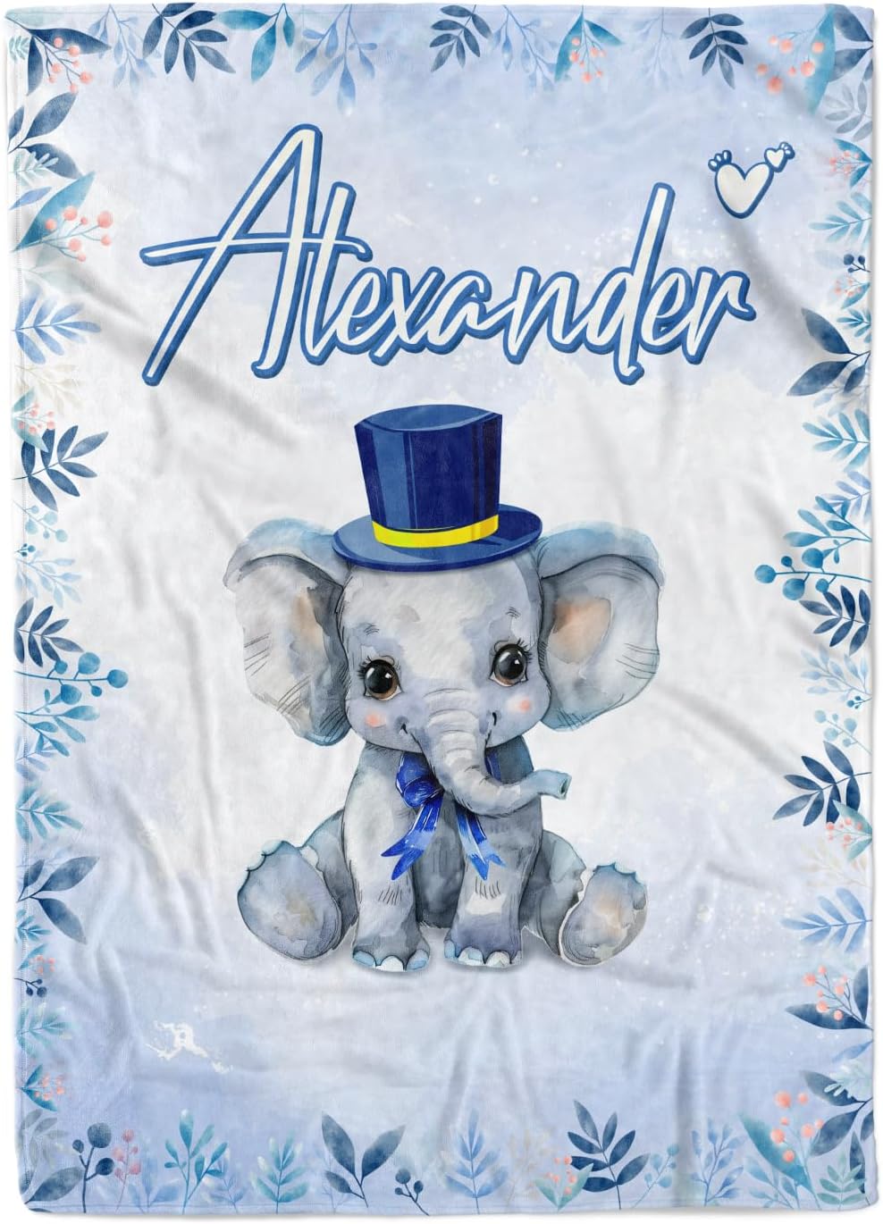 パーソナライズフリースブランケット 子供用 幼児向け カトー象 - Fallook