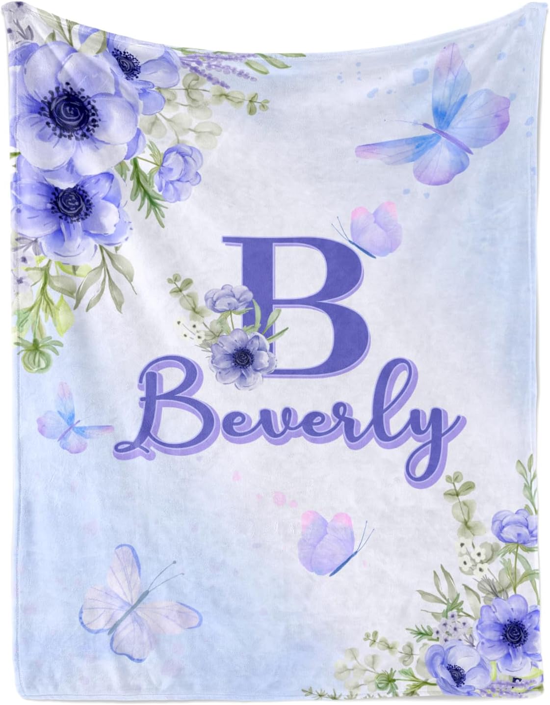 パーソナライズされた名前ブランケット、赤ちゃん、新生児、新しいお母さんへのパーソナライズされたギフ フラワーシリーズです - Fallook