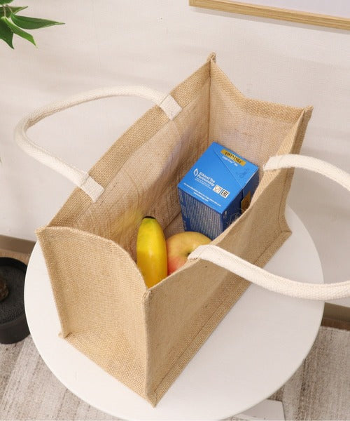 パーソナライズされた誕生花ビーチジュートトートバッグ 名前付き 誕生日 ウェディングパーティーギフト - Fallook