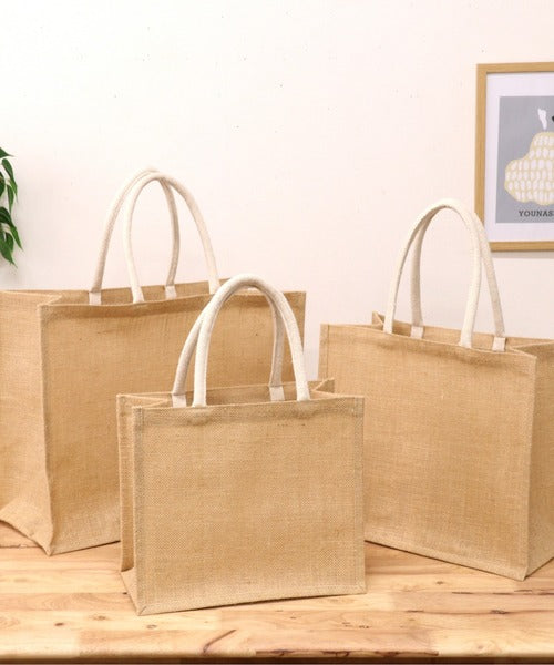 パーソナライズされた誕生花ビーチジュートトートバッグ 名前付き 誕生日 ウェディングパーティーギフト - Fallook