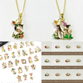 動物イニシャルネックレス❤️誕生石リング付き - Fallook