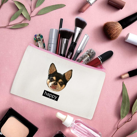 🐶🐱イメージがプリントされたカラフルなジッパーペンケース化粧品袋 - Fallook