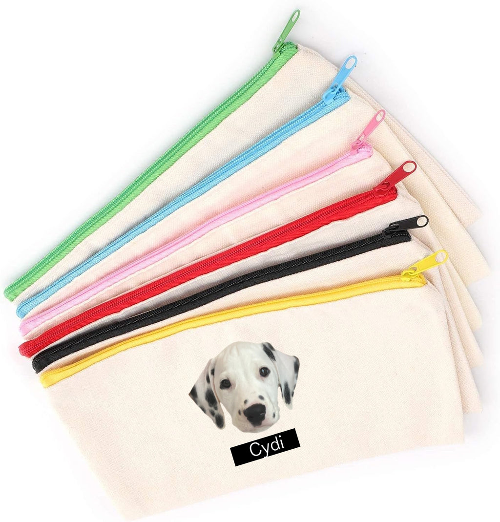 🐶🐱イメージがプリントされたカラフルなジッパーペンケース化粧品袋 - Fallook