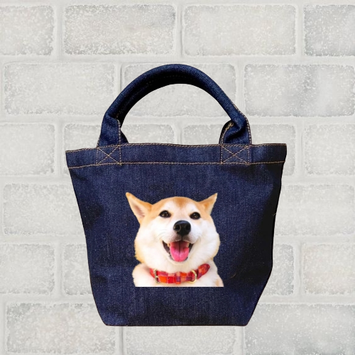 ペットの写真をプリントしたデニムトートバッグ - Fallook