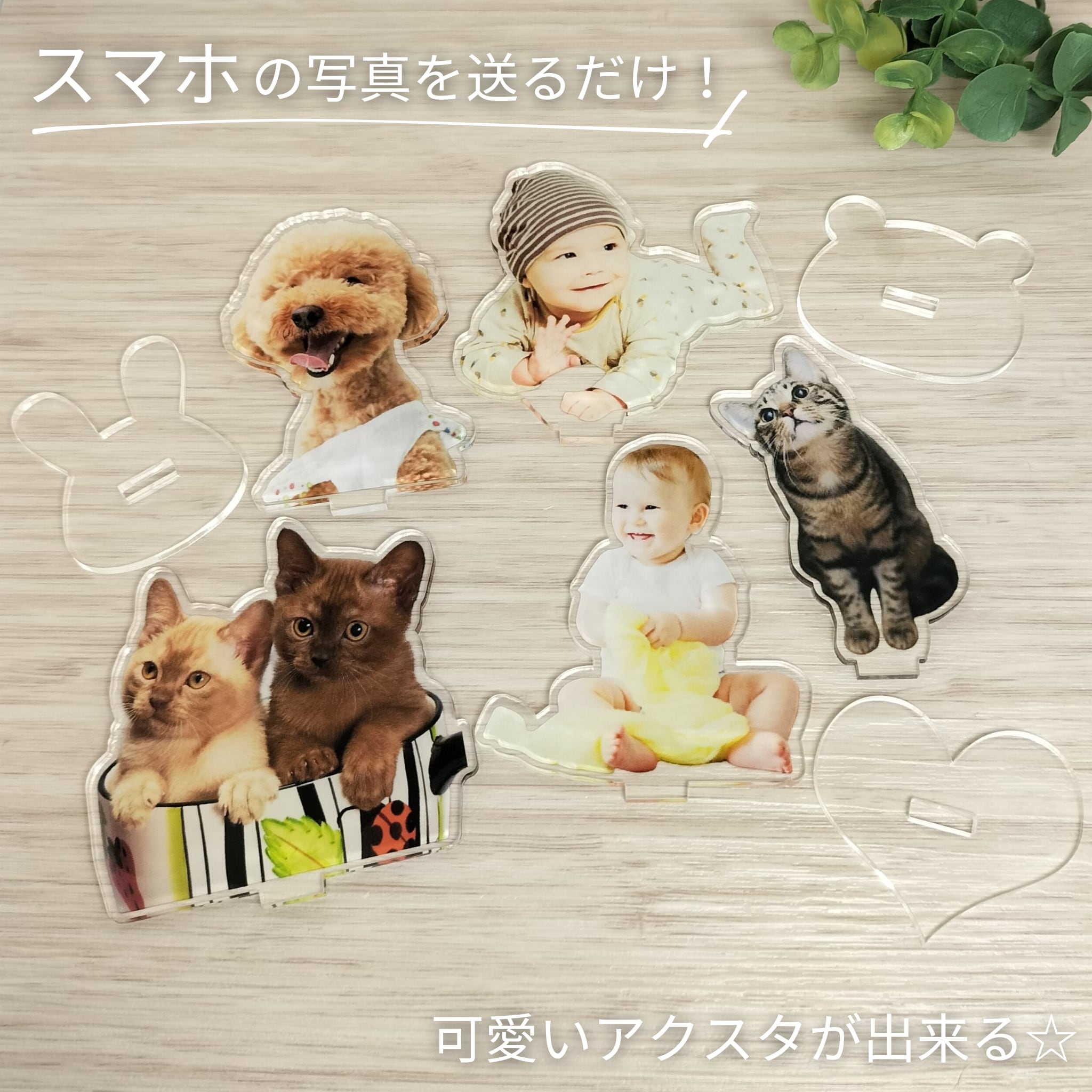 アクリルスタンドカスタム透明装飾お土産誕生日プレゼントペット猫犬キーホルダーアニメキャラクター漫画 - Fallook