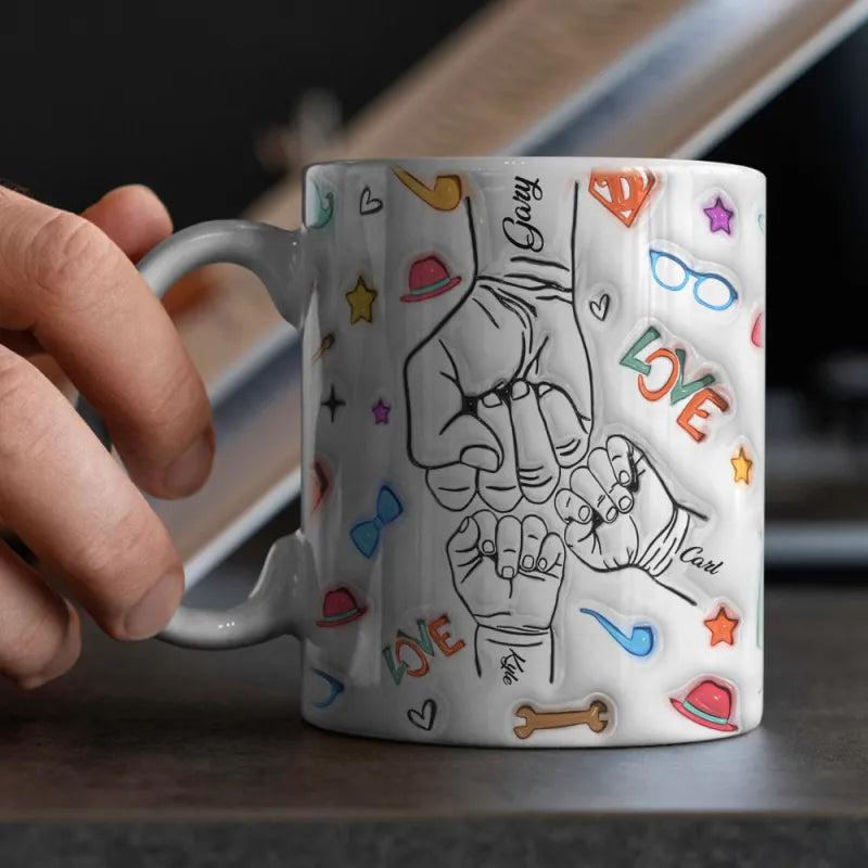 パーソナライズされたカスタム名 3D 膨張効果プリントマグパーム Love - Fallook