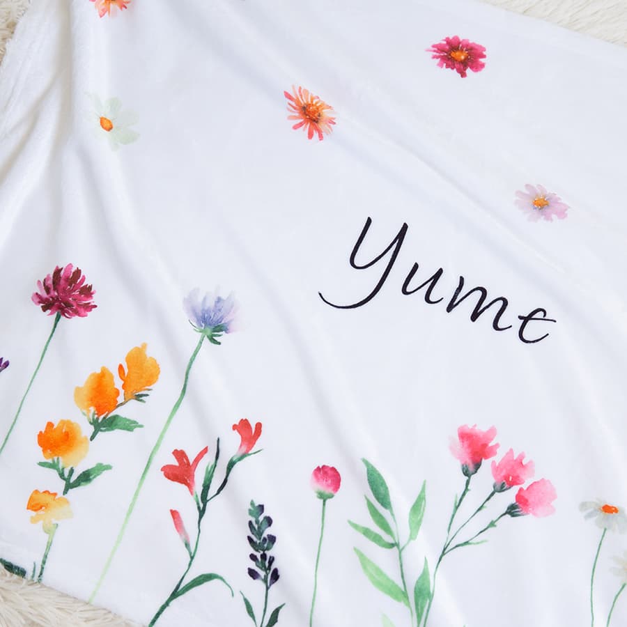 名前入パーソナライズされたフラワーマルチシリーズブランケット - Fallook