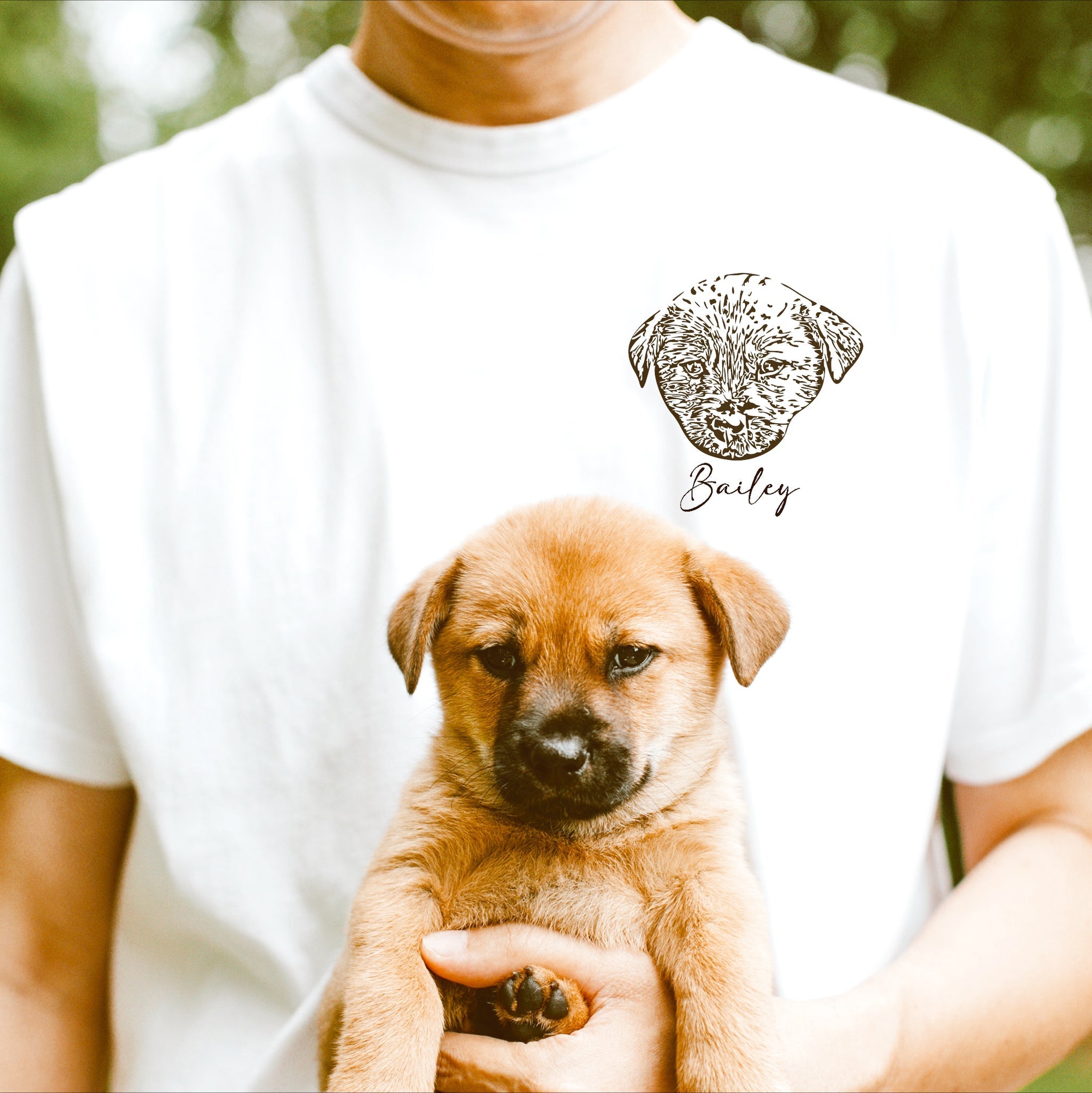 犬/猫/ペット/子供の写真 アバター を入れたカスタマイズされた Ｔシャツ 大きなアバター - Fallook