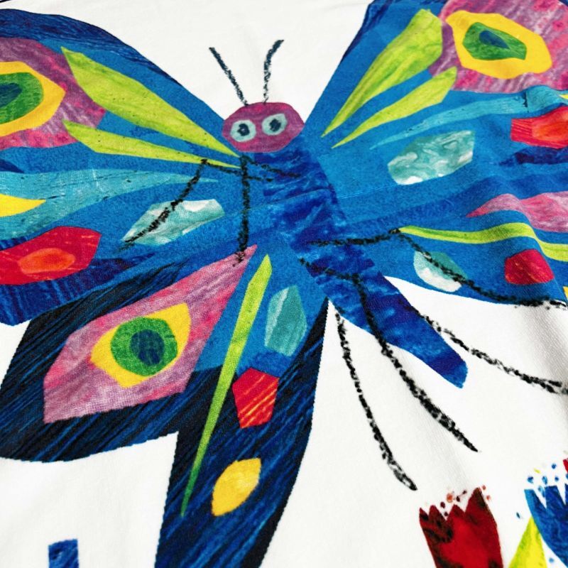 絵本テイストが大人気です!名前入りの絵本柄ブランケットです｜青い蝶 - Fallook