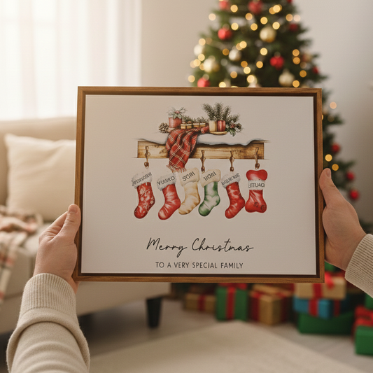 ❗️パーソナライズされたXmas靴下プリントキャンバス