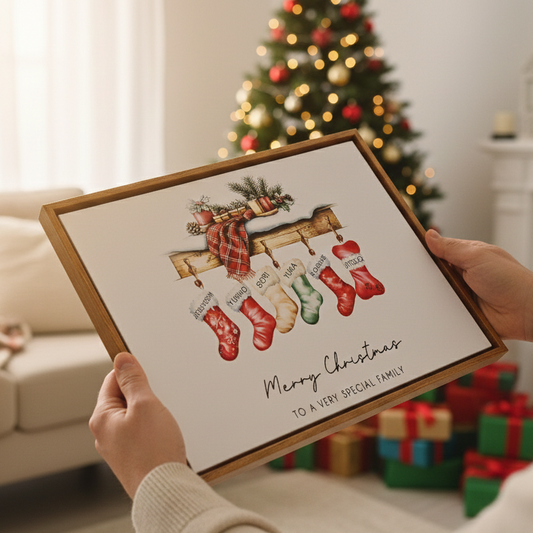 ❗️パーソナライズされたXmas靴下プリントキャンバス