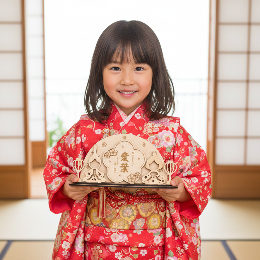 New!【初節句の記念に】雛祭り 名入れ 名前札 アクリル 丸形 命名札 桃の節句 出産祝い ギフト 成長記録 インテリア