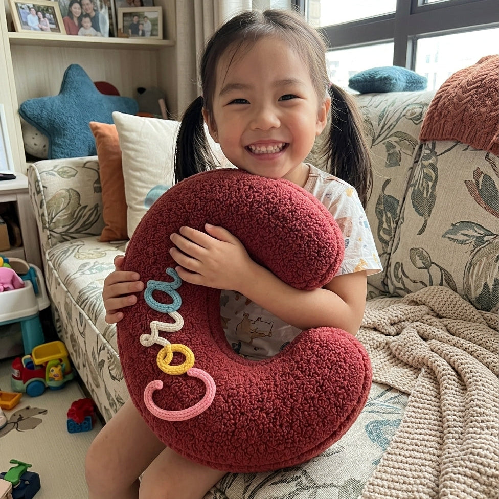 【写真＆お名前で作る】アルファベット クッション 🐾 イニシャルレター抱き枕
