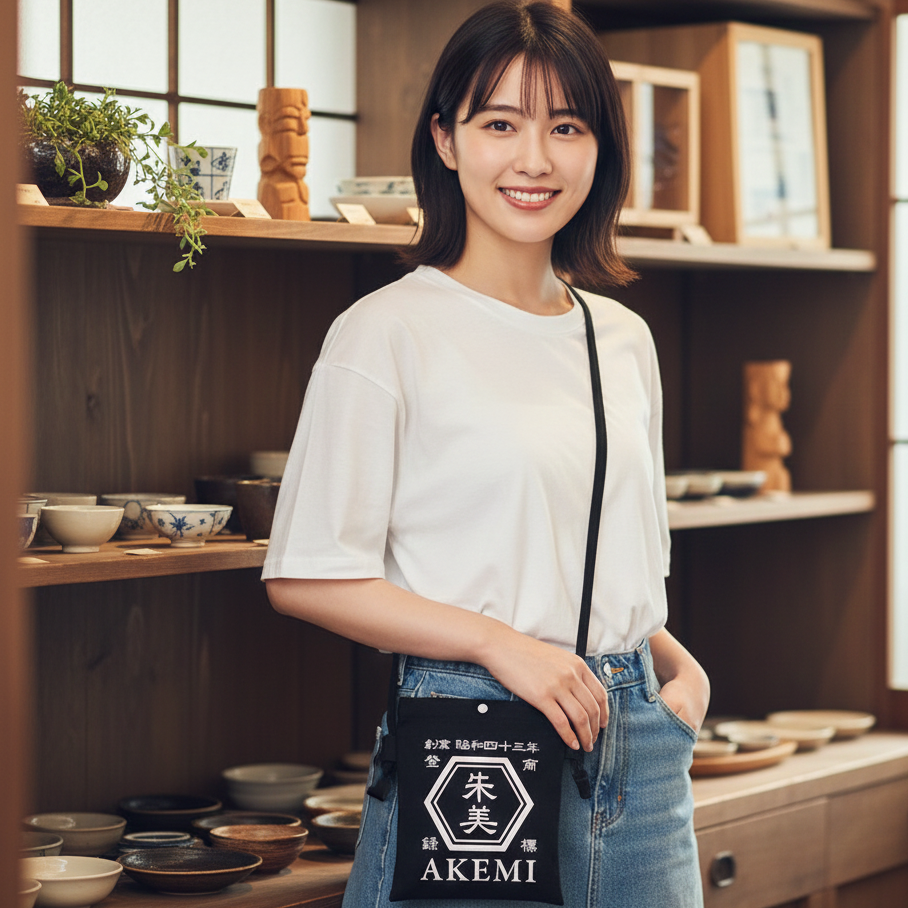 NEW ARRIVAL! 2026 カスタマイズされたクロスボディキャンバス携帯電話ポーチ☆商店風☆