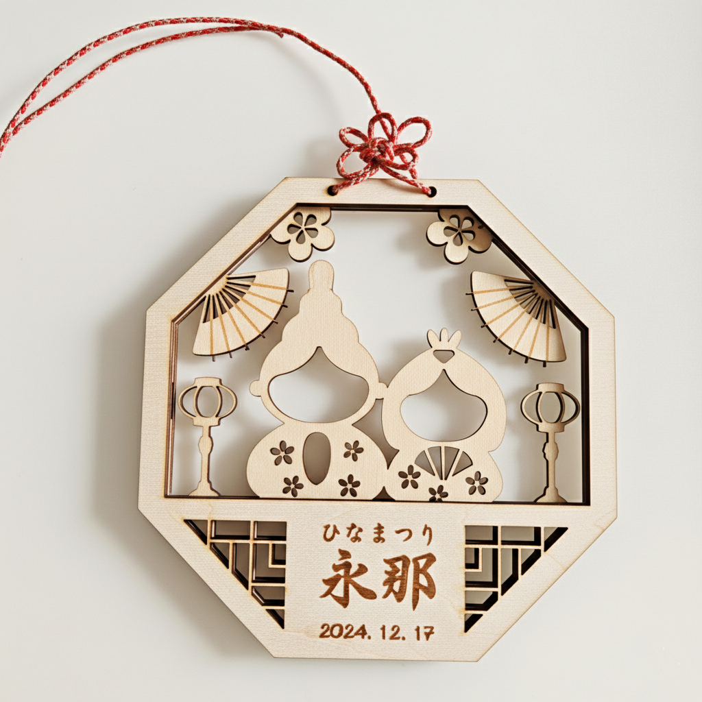 【初節句の記念に】雛祭り 名入れ 名前札 アクリル 丸形 命名札 桃の節句 出産祝い ギフト 成長記録 インテリア